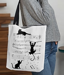 abordables -Sac fourre-tout de grande capacité avec imprimé chat 3D et motifs de pattes – sac de courses léger et décontracté pour les amoureux des chats, parfait pour un usage quotidien et pour offrir en cadeau