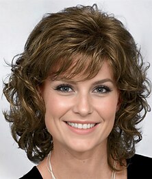 cheap -Middle Soft Wispy Layers with Sides Brushed Forward Or Back Wig For A Natural Look / Multi-tonal Shades of Blonde and Brown for White Women Fluffy Synthetic Hair