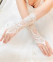 abordables -gants de mariée élégants en dentelle avec perles – accessoires de mariage pour mariées, parfaits pour les occasions spéciales et les cérémonies