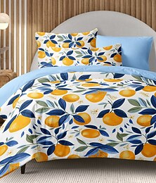 economico -Set copripiumino in cotone 100% set modello arancione set copripiumino set biancheria da letto morbido set biancheria da letto di lusso 2/3 pezzi set decorazioni per la casa regalo copripiumino re