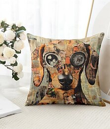 economico -1 pezzi Tessuto sintetico Copricuscino, Animali Vintage ▾ Semplice Informale Quadrato Tradizionale Classico