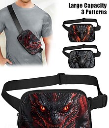 お買い得  -メンズドラゴングラフィックウエストバッグとチェストバッグ - 調節可能なストラップ付きの丈夫でスタイリッシュなベルトバッグ。アウトドア活動、フェスティバル、日常使いに最適。