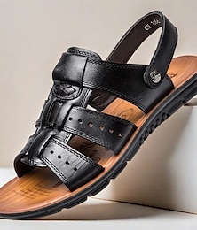 abordables -sandales gladiateur en similicuir marron pour hommes – conception à bout ouvert avec bride réglable, semelle confortable pour un usage décontracté et en extérieur