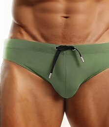 abordables -Hombre Bañadores Pantalones Bañador Natación Corto Bañadores Prendas de abajo Correa Natación Surf Playa Deportes acuáticos Color sólido Verano Primavera