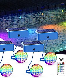 ieftine -lumină solară pentru piscină rgb ip68 impermeabilă cu telecomandă, lumină subacvatică reglabilă în 16 culori pentru piscine, iazuri și fântâni 1buc