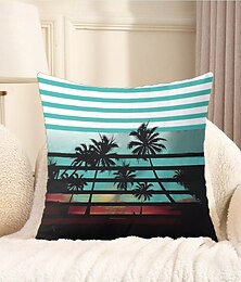 economico -Copripiumino decorativo per cuscini estivi 1PC palme morbida custodia quadrata per cuscino da divano federa per camera da letto soggiorno poltrona