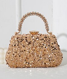 abordables -pochette de soirée ornée de paillettes pour femme – sac à main vintage à paillettes avec poignée en strass, parfait pour les mariages, les fêtes et les événements officiels