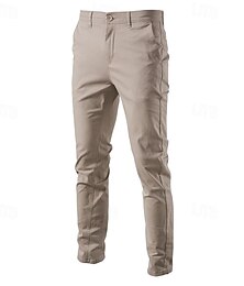 preiswerte -Herren Chinos Tasche Knöpfe Einfarbig tragbar Knitterfrei Volle Länge Outdoor Lässig Täglich Stilvoll Einfach Schwarz Gelb Mikroelastisch