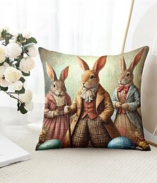 economico -Copripiumino Decorativo Pasquale Vintage 1PC Coniglio Morbido Fodera Quadrata per Cuscino per Divano Letto Soggiorno