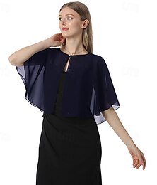 economico -mantellina in chiffon, mantelle morbide, scialli e coprispalle per abiti da sera, mantellina da sposa, scialle anni '20, accessori per donne, copricostume flapper
