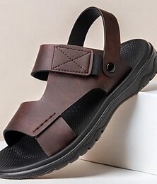 abordables -sandales marron à brides réglables pour hommes – chaussures d'extérieur décontractées et confortables pour l'été et les vacances