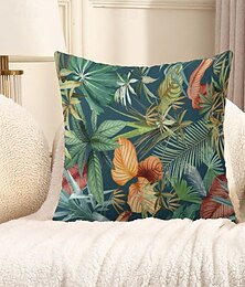 economico -foglie tropicali cuscini decorativi copridivano 1 pz morbido quadrato federa per cuscino divano per camera da letto soggiorno divano sedia