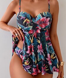 abordables -Maillots de bain pour femmes Robes de bain Une pièce Tankini Maillot de bain dos nu Slim Vacances Plage Vêtements graphiques Décolleté en V Sans manches Maillots de bain
