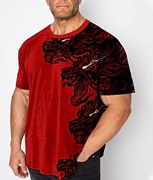 preiswerte -Herren Übergröße T Shirt Groß und hoch Graphic Rundhalsausschnitt Bedruckt Kurzarm Frühling Sommer Vintage Modisch Strassenmode Basic Urlaub Casual Oberteile