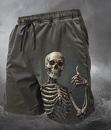 economico -Per uomo Teschio Costumi Halloween Costumi da bagno Pantaloncini da mare Pantaloncini da Surf Misura del girovita medio Moda Streetwear Designer Casuale Quotidiano Ferie Tasca Elastico in vita Stampa