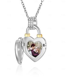 abordables -Collier médaillon photo en cœur personnalisé Meilleur cadeau pour maman – Cadeau de mariage personnalisé avec photo à l'intérieur couleur de pierre de naissance ajustable idéal pour les occasions
