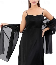 abordables -châles et écharpes en mousseline de soie pour femmes pour robes de soirée, élégante étole en mousseline de soie douce et transparente, écharpe de mariage pour mariée
