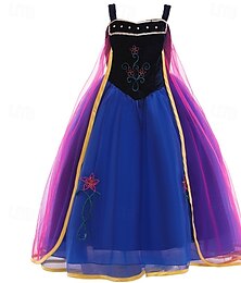 cheap -Frozen Princess Anna Dress Costume Flower Girl Dress Movie TV Theme Costumes Movie Cosplay for Girls' Kid's Carnival World Book Day Performance Party / Evening