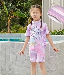 preiswerte -kinderkleidung Mädchen Badeanzug Outdoor Party Einhorn Urlaub Modisch Badeanzüge 4 Jahre + Sommer Mehrfarbig Weiß