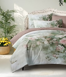 economico -set copripiumino con motivo floreale dipinto a olio set morbido set di biancheria da letto in cotone di lusso in 3 pezzi decorazioni per la casa regalo doppia con letti singoli king size copripiumino