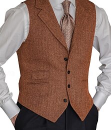 economico -Per uomo Gilet Da mare Attività commerciale Giornaliero Appuntamento Di tendenza Informale Primavera & Autunno Bottoni Tasche Poliestere Comodo Liscio Monopetto - 1 bottone Bavero Standard Nero Rosso
