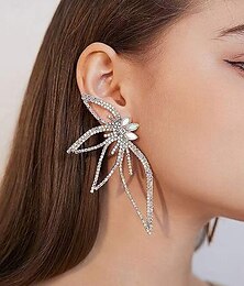 abordables -Pendientes llamativos de mariposa de cristal con detalles de diamantes de imitación, elegantes pendientes colgantes para mujer, perfectos para bodas, fiestas y eventos formales.