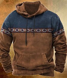 economico -Per uomo Color Block Stampe astratte Felpa con cappuccio Felpe Felpa Felpa con cappuccio pullover Manica lunga Felpa con cappuccio Con cappuccio Streetwear Stampa 3D Giornaliero Sport Nero Blu Stampa