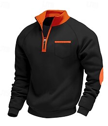 abordables -Hombre Sudadera Sudadera con un cuarto de cremallera Negro Burdeos Azul Marino Gris Claro Gris Oscuro Media cremallera Plano Deporte Diario Festivos Ropa de calle Fresco Casual Primavera & Otoño Ropa