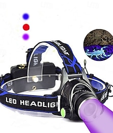 baratos -farol de apicultura de pesca ao ar livre de alta potência, farol de luz preta roxa uv, lâmpada forte montada na cabeça para acampamento ao ar livre e caminhadas