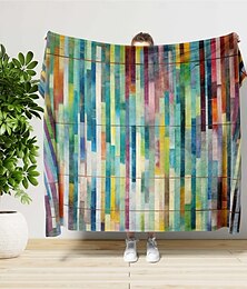 billiga -färgglada linjer filt mjuk och mysig lättviktsduk för bäddsoffa soffa eller resa livfull randig design hållbar och blekningsbeständig perfekt för användning under hela säsongen
