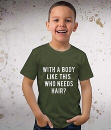 economico -Da ragazzo 3D Pop art Alfabetico maglietta T-shirt Manica corta Estate Primavera Di tendenza Essenziale Bambino 4-12 anni Girocollo Esterno Informale Giornaliero Standard