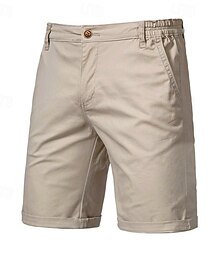 preiswerte -Herren Cargo-Hosen Knöpfe Tasche Einfarbig Atmungsaktiv Außenbereich Kurz Outdoor Party Geschäft Einfach Klassicher Stil Schwarz Weiß Mikroelastisch