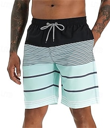 economico -Per uomo Boxer da mare Pantaloncini da mare Tessuto elasticizzato a 4 vie Boxer da surf Pantaloni A cordoncino Con tasche Nuoto Surf Spiaggia Sport acquatici Strisce Estate Primavera