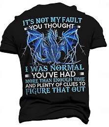 abordables -Homme Dragon T-shirt Manche Courte T-shirt Impression 3D Col ras du cou Chemise Gothique Rue Dark Party Noir Bleu Gris Été Printemps Vêtement Tenue S M L XL XXL XXXL