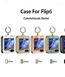זול -טלפון מגן עבור סמסונג גלקסי Z Flip 6 Z Flip 5 Z Flip 4 Z Flip 3 כיסוי אחורי מחזיק טבעת עמיד בזעזועים רטרו עור PU