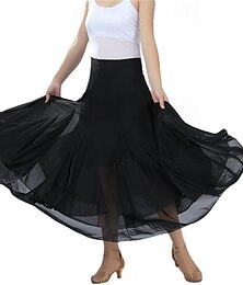 abordables -élégante danse de salon valse danse fête longue balançoire jupe en maille