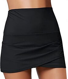 abordables -Maillots de bain pour femmes Maillot de bain short boxer extensible Taille haute Vacances Vêtements de plage Couleur unie Sans manches Maillots de bain