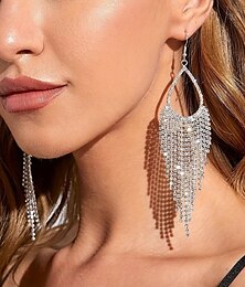 abordables -Femme Boucles d'Oreille Fantaisie Joie mode Luxe Des boucles d'oreilles Bijoux Argent Pour Soirée
