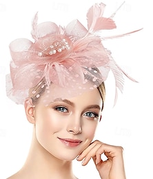 abordables -Tocados para mujer, diadema de plumas para fiesta de té, sombrero de cóctel para carnaval, bodas