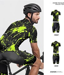 halpa -Miesten Pyöräily jersey ja shortsit Lyhythihainen Maastopyöräily Maantiepyöräily Musta Valkoinen Oranssi Graffiti Pyörä Spandex Urheilu Graffiti Vaatetus
