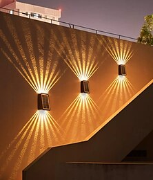 economico -1/2 pz. luce solare da parete su e giù, lampada da parete esterna solare impermeabile IP65, luce solare per recinzione, cortile, giardino, garage, piscina, illuminazione per terrazza, decorazione
