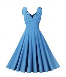 levne -Retro 50. léta Rockabilly Šaty Houpací šaty Pevná barva Maškarní kostým Dámské Karneval Plesová maškaráda Denní nošení loučení se svobodou nevěsty Dospělé Šaty Šaty pro návrat domů