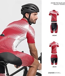 halpa -Miesten Pyöräily jersey ja shortsit Lyhythihainen Maastopyöräily Maantiepyöräily Rubiini Apila Pyörä Spandex Urheilu Kirjain ja numero Vaatetus