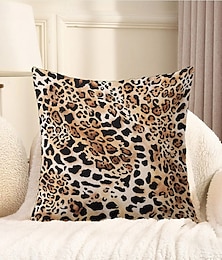 economico -Copripiumino decorativo leopardo 1PC morbido cuscino quadrato per divano fodera per cuscino per camera da letto/salone