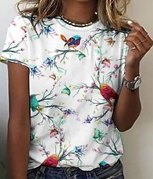 economico -Pasqua Per donna Maglietta Floreale Animale Elegante Bohemien Vintage Manica Corta Girocollo Top Regolari Quotidiano Weekend Stampato Perle Estate