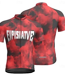 abordables -Hombre Maillot de Ciclismo Manga Corta Bicicleta Camiseta Maillot con 3 bolsillos traseros MTB Bicicleta Montaña Transpirable Secado rápido Diseño Anatómico Capilaridad Rojo Deportes Ropa