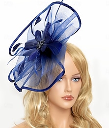 abordables -Tocado de tul boda elegante vintage con tocado de tul floral accesorio para la cabeza tocados vestido de día de carrera