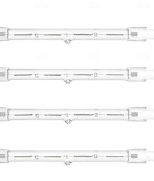 economico -lampadine alogene r7s 118mm – lampadine dimmerabili t3 a doppia estremità tipo j da 100w/300w per lavoro, sicurezza e luci da giardino 4 pezzi
