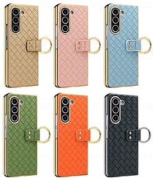 economico -telefono Custodia Per Samsung Galaxy Piega a Z 6 Z Fold 5 Z Fold 4 Per retro Fibbia ad anello Resistente agli urti Retrò pelle sintetica