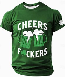 preiswerte -St. Patrick Herren Kleeblatt Glückliche Iren T Shirt Kurzarm T-Shirt 3D-Druck Rundhalsausschnitt Hemd Designer Brautkleider schlicht Party Festtage Klub Schwarz Blau Grün Sommer Frühling Bekleidung S